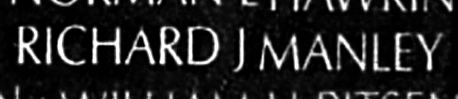 Manley's name engraved in the Wall